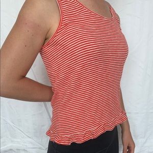 Madewell striped tank top with tutu edge